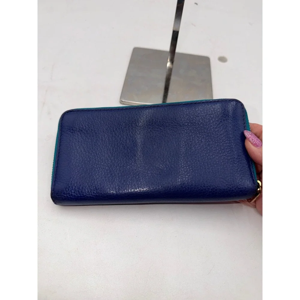 Marc by Marc Jacobs Standard Supply Navy Teal Leather Zip Around Wallet